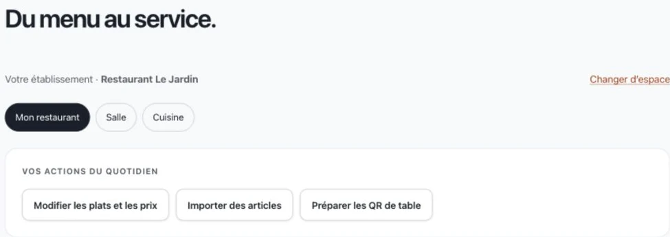 L’accès à l’atelier depuis l’espace restaurant.